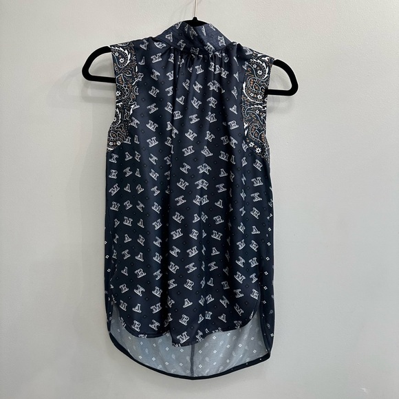 MaxMara Silk and jersey top Navy - Picture 6 of 11